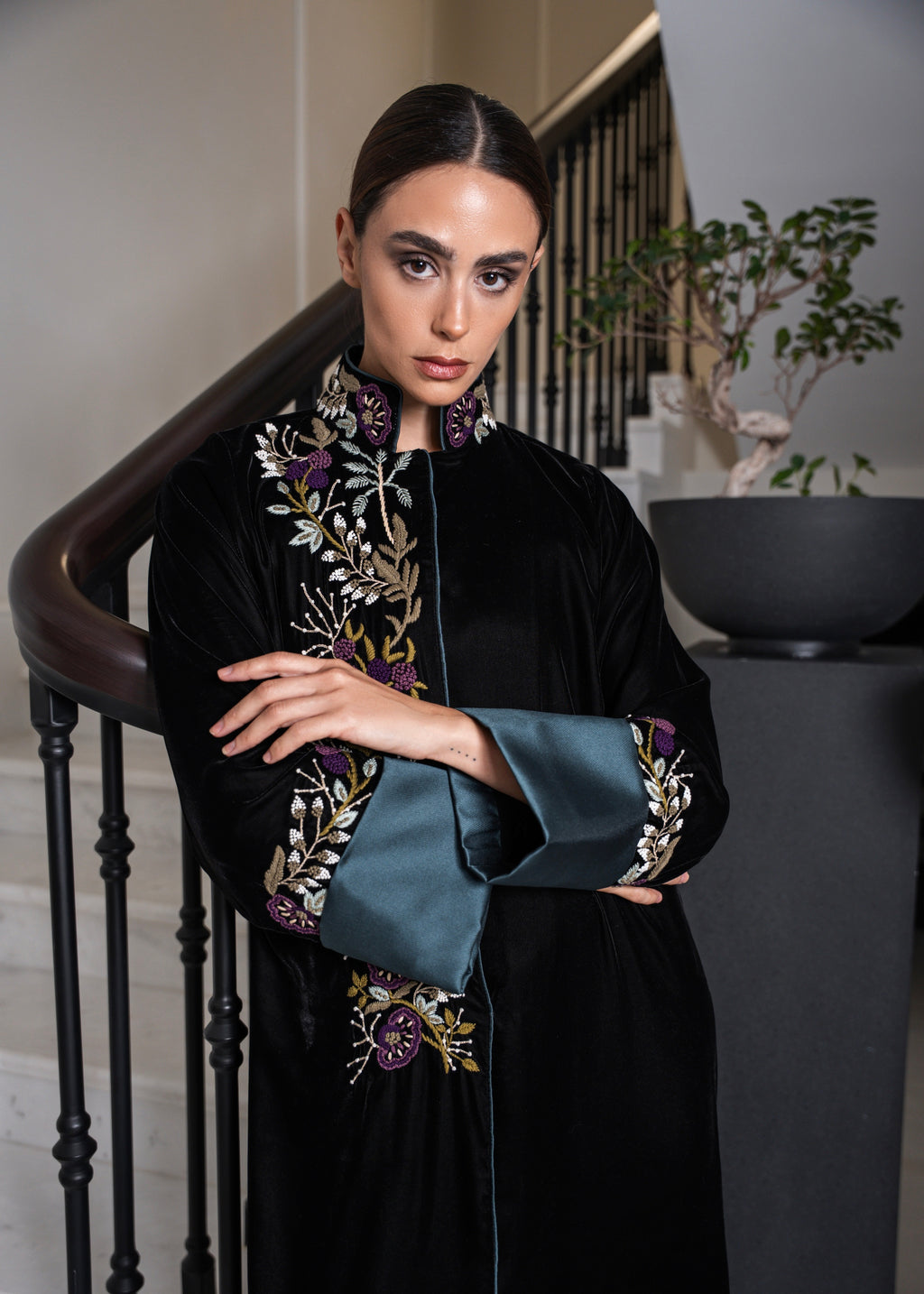 J19 black velvet dress