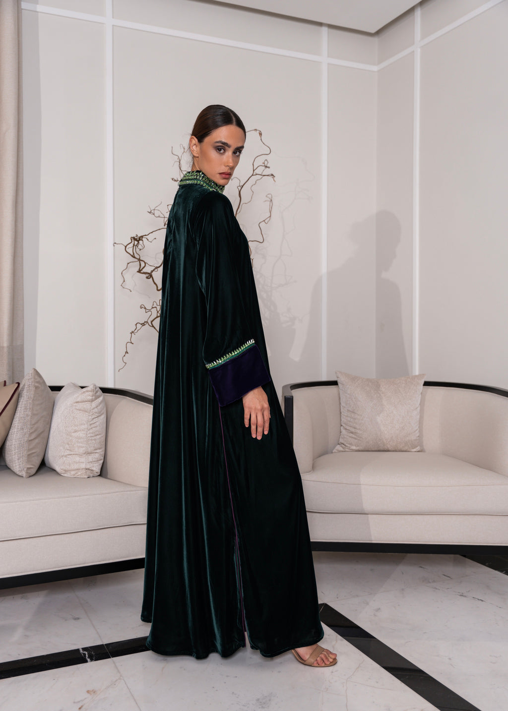 J21 green velvet dress