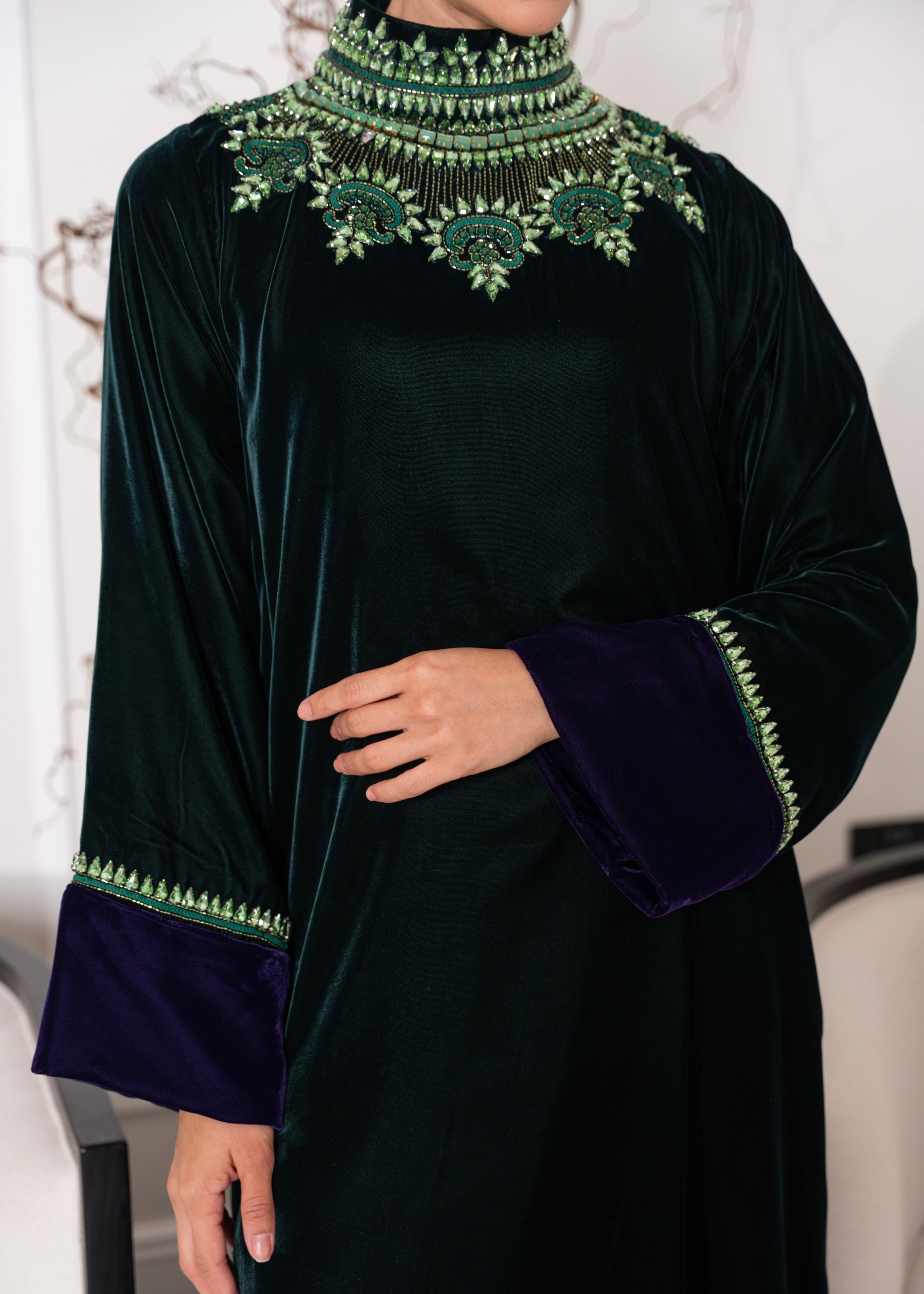 J21 green velvet dress