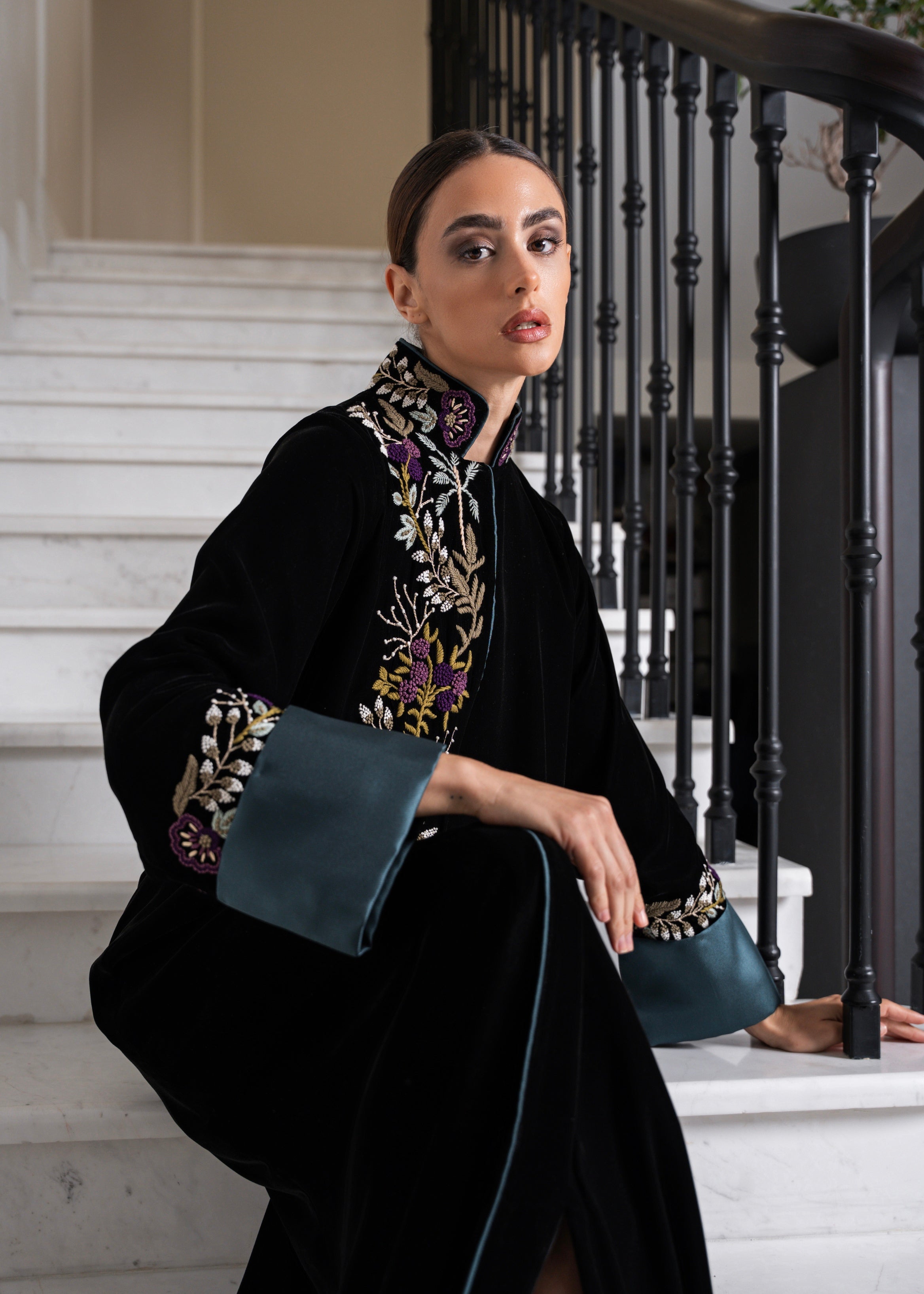 J19 black velvet dress