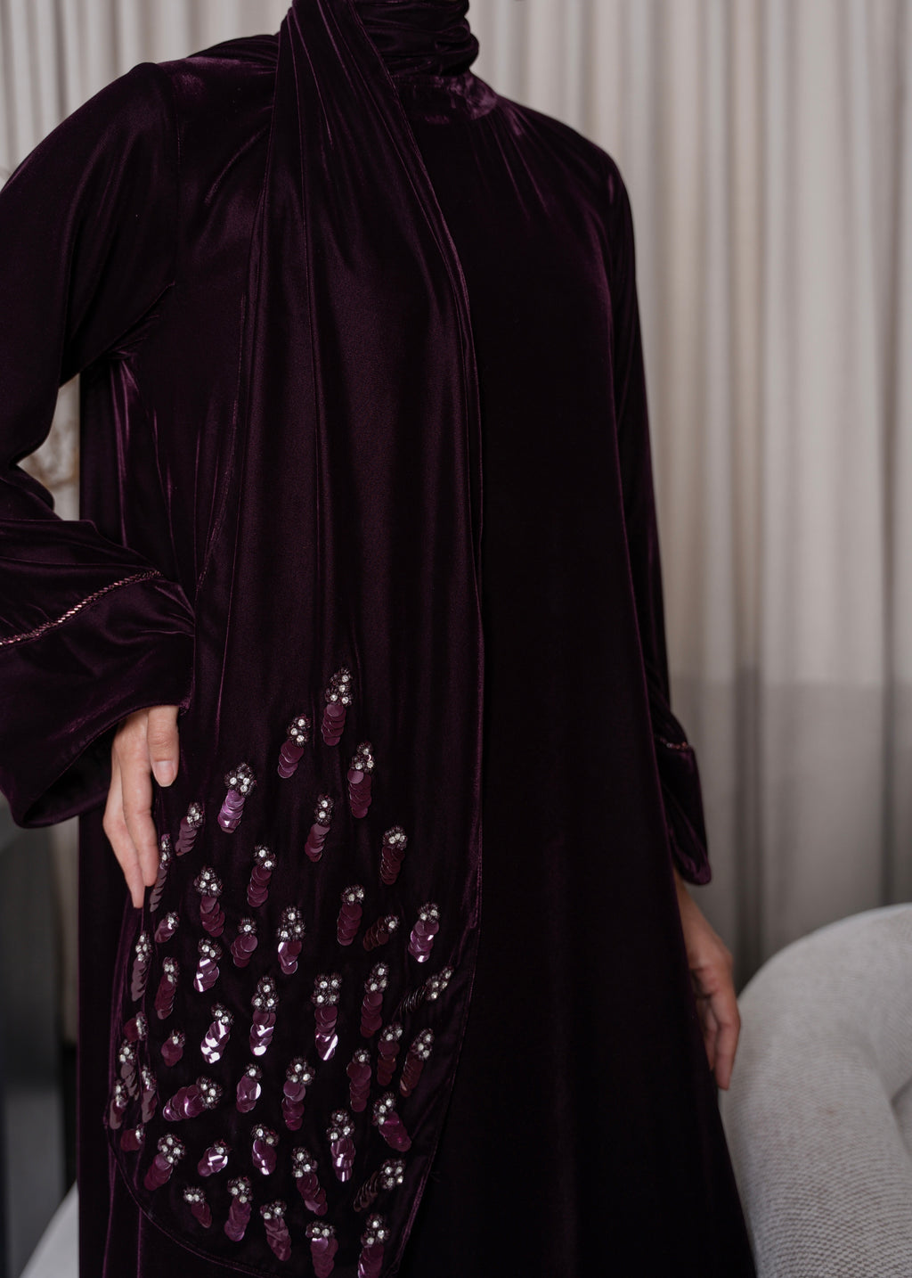 J20 purple velvet dress