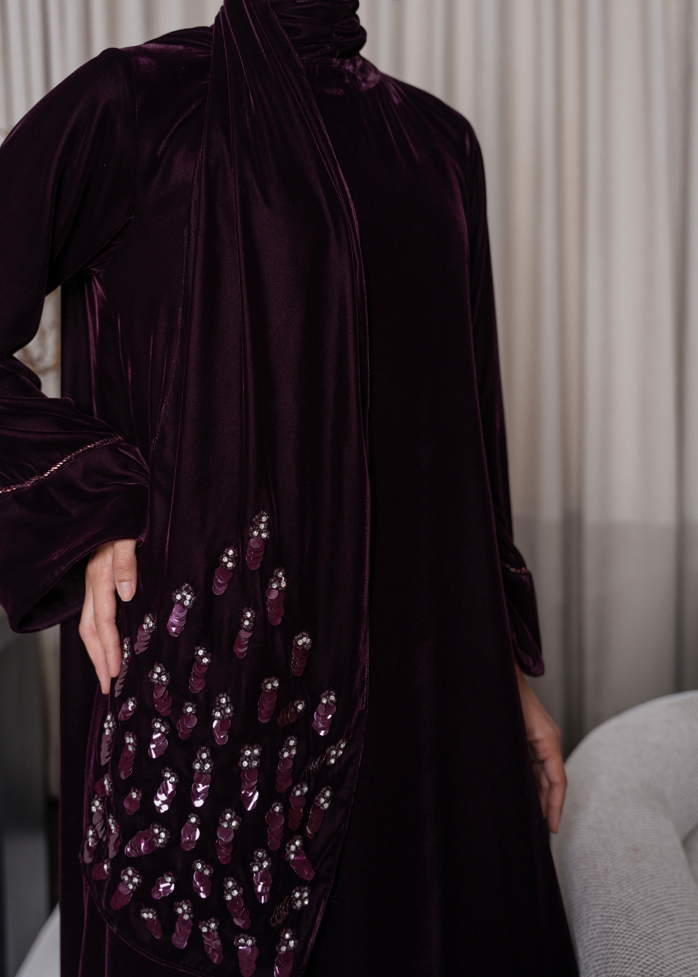 J20 purple velvet dress