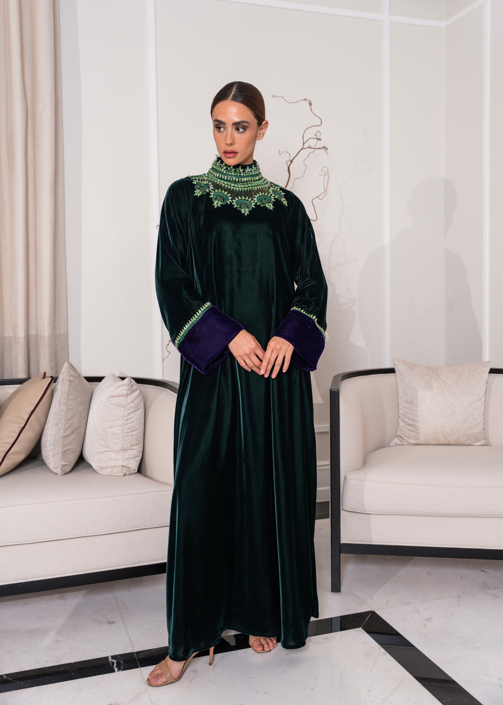 J21 green velvet dress
