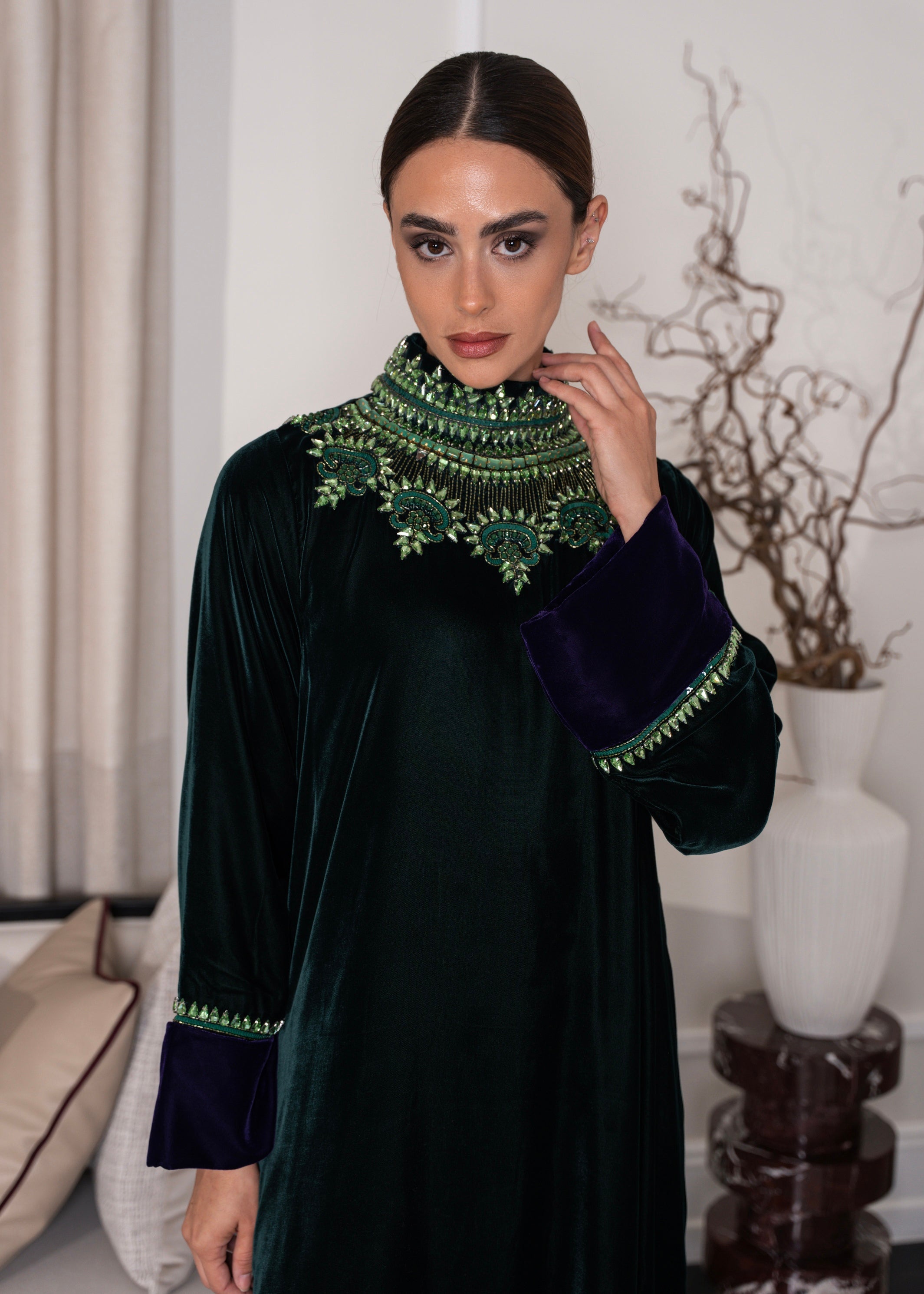 J21 green velvet dress