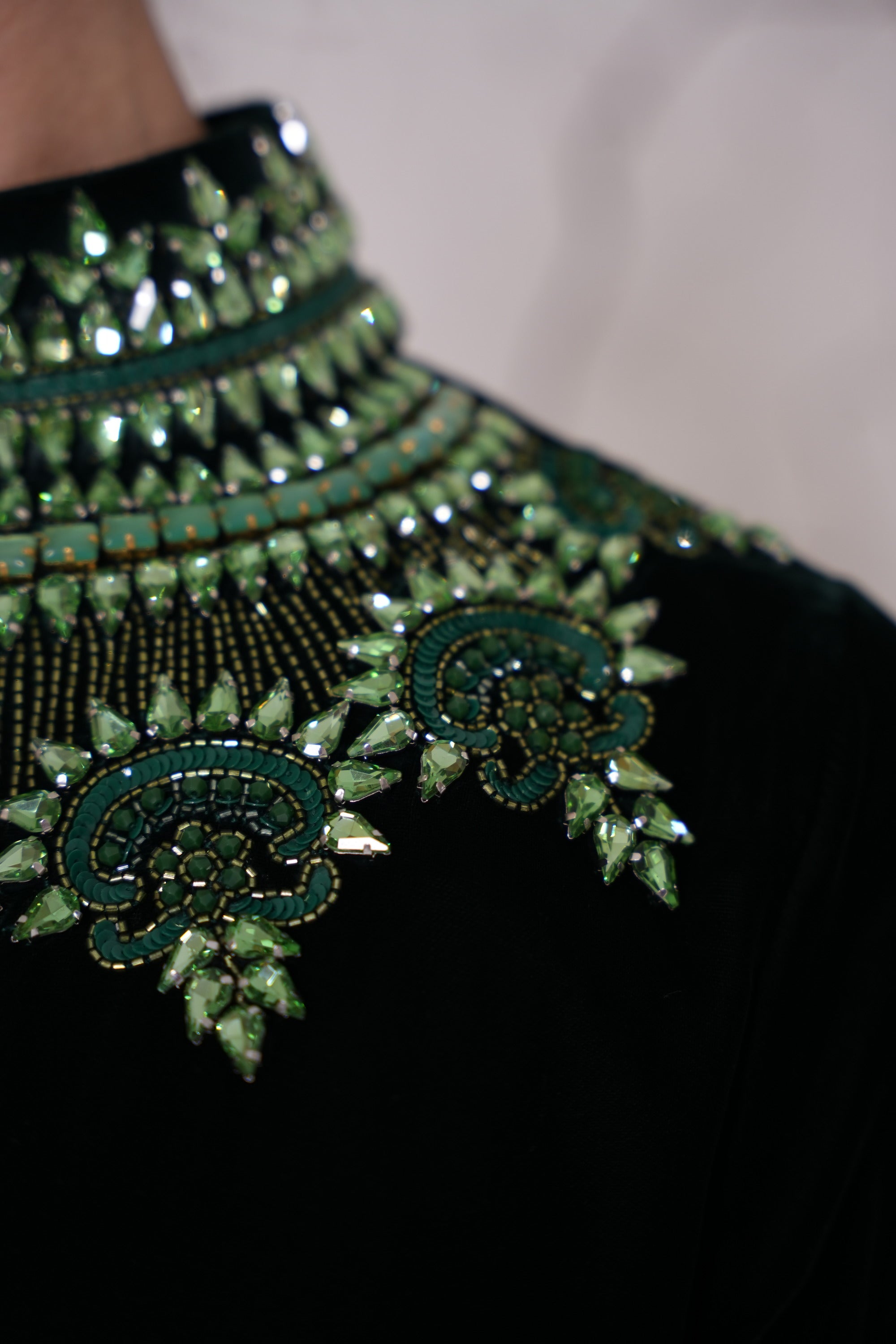 J21 green velvet dress